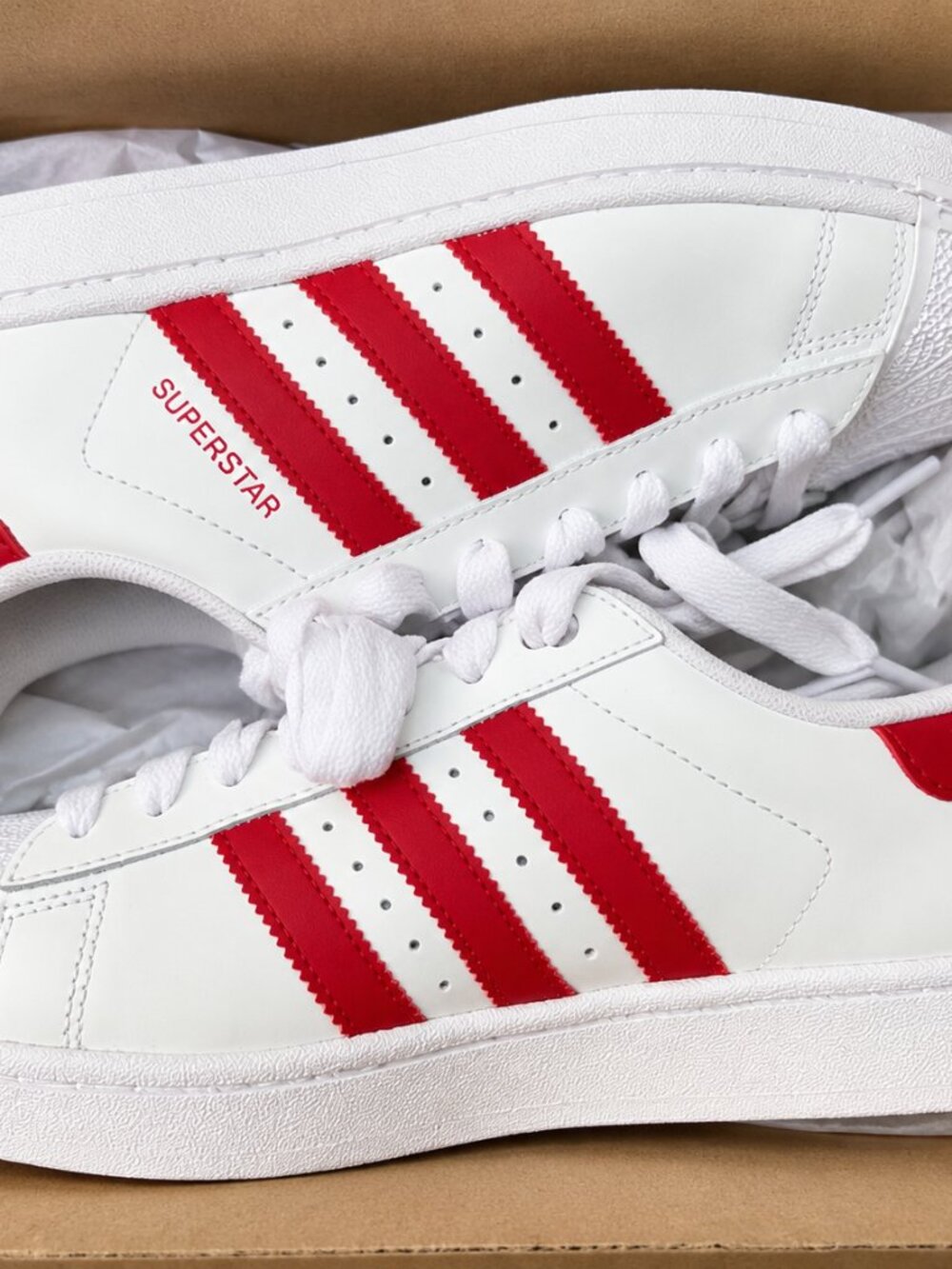 Adidas Superstar II White Red Patent JR7315 Men 9 Women 10 NWT NIB